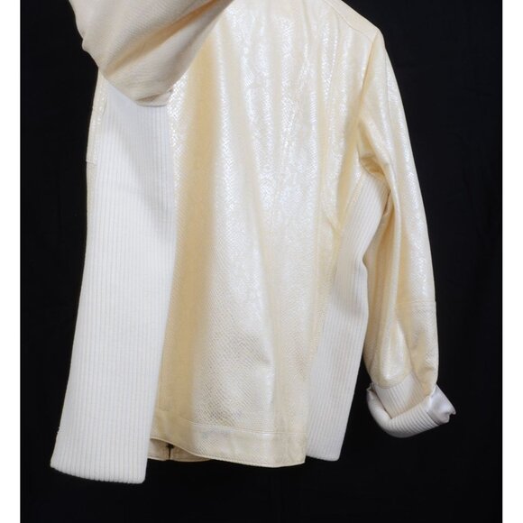 Chico's Knit Panel Moto Zip Up Jacket Long Sleeve Women's Plus Size XL 16 (3) - Picture 8 of 11